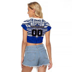 Personalized North Melbourne Kangaroos Raglan Cropped T Shirt Polynesian Tribal Pattern Heritage Football