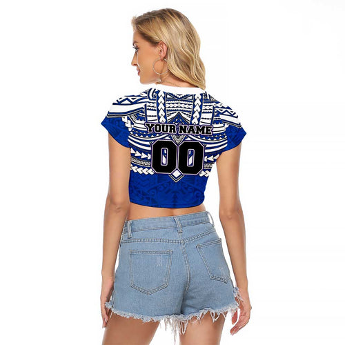 Personalized North Melbourne Kangaroos Raglan Cropped T Shirt Polynesian Tribal Pattern Heritage Football