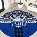 Personalized North Melbourne Kangaroos Round Carpet Polynesian Tribal Pattern Heritage Football