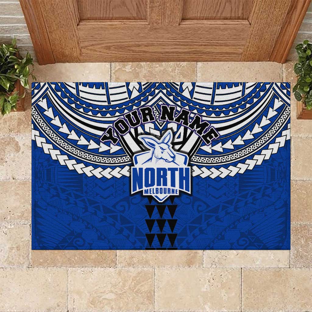 Personalized North Melbourne Kangaroos Rubber Doormat Polynesian Tribal Pattern Heritage Football