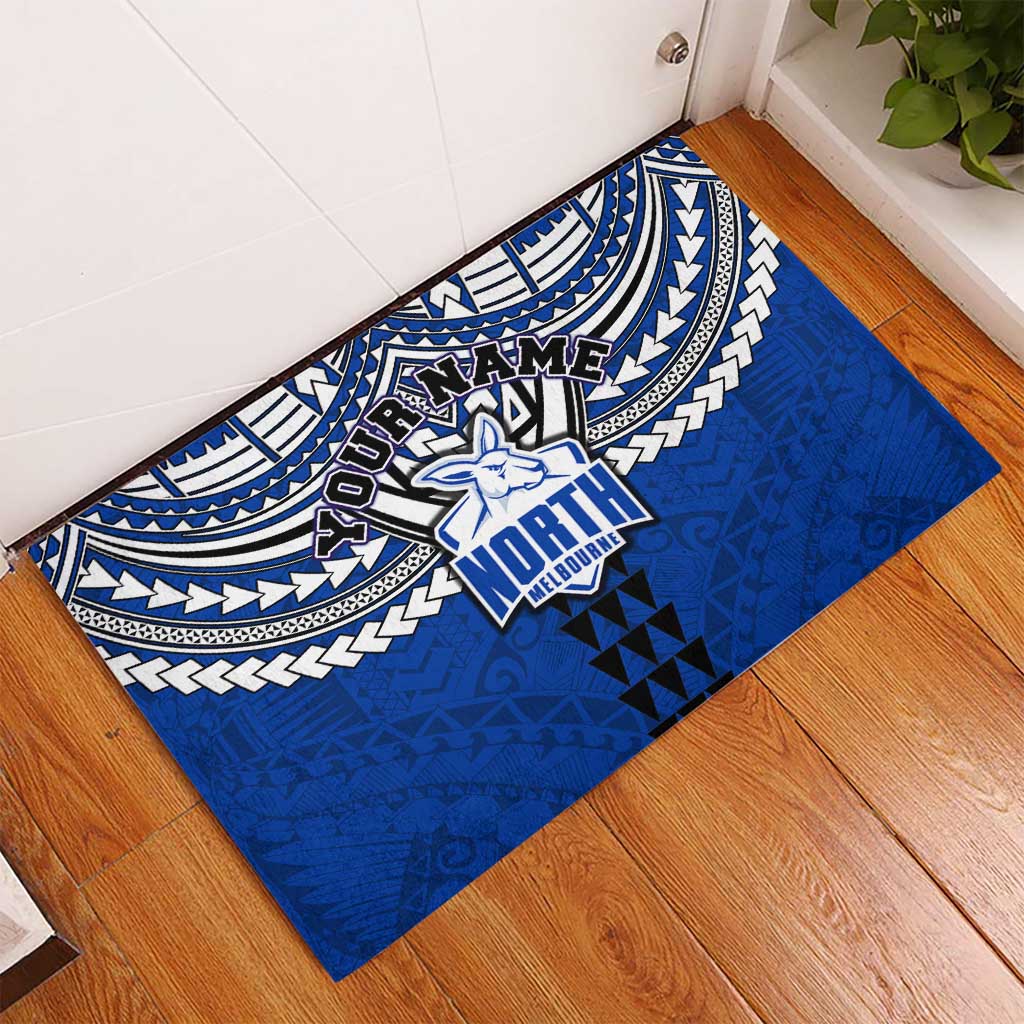 Personalized North Melbourne Kangaroos Rubber Doormat Polynesian Tribal Pattern Heritage Football