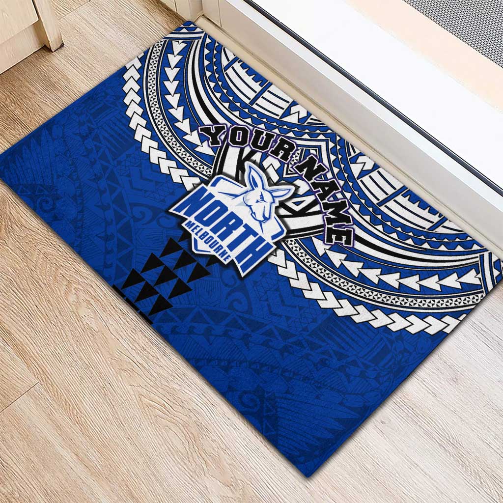 Personalized North Melbourne Kangaroos Rubber Doormat Polynesian Tribal Pattern Heritage Football