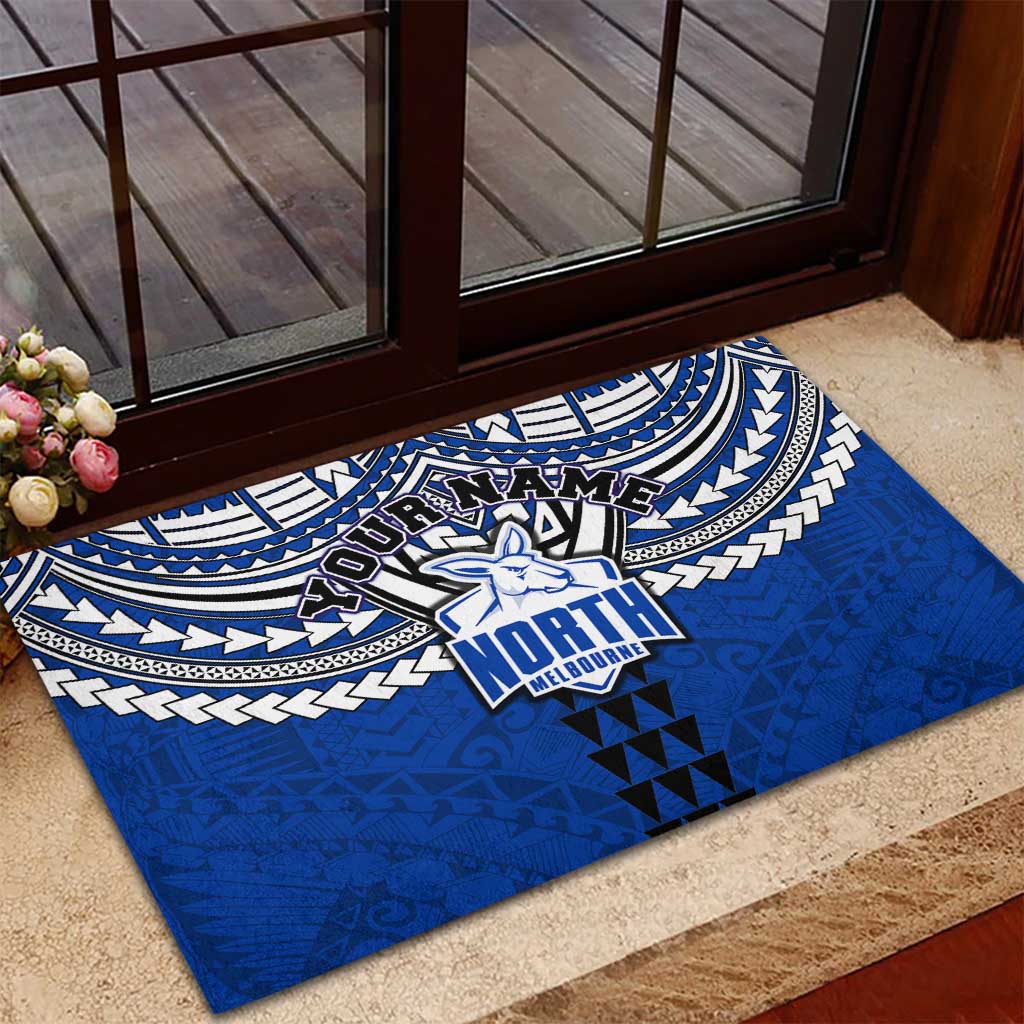 Personalized North Melbourne Kangaroos Rubber Doormat Polynesian Tribal Pattern Heritage Football