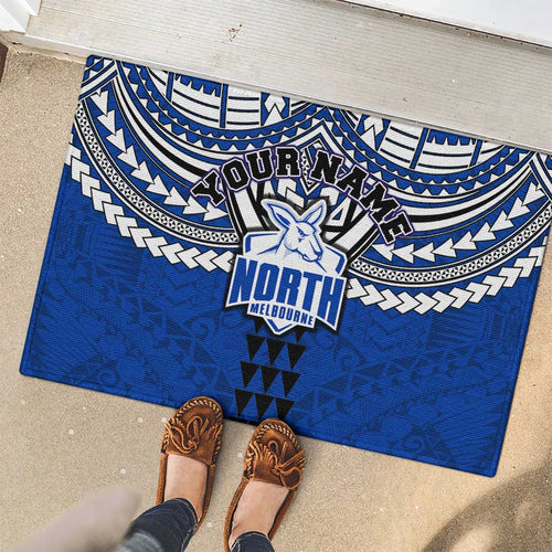 Personalized North Melbourne Kangaroos Rubber Doormat Polynesian Tribal Pattern Heritage Football