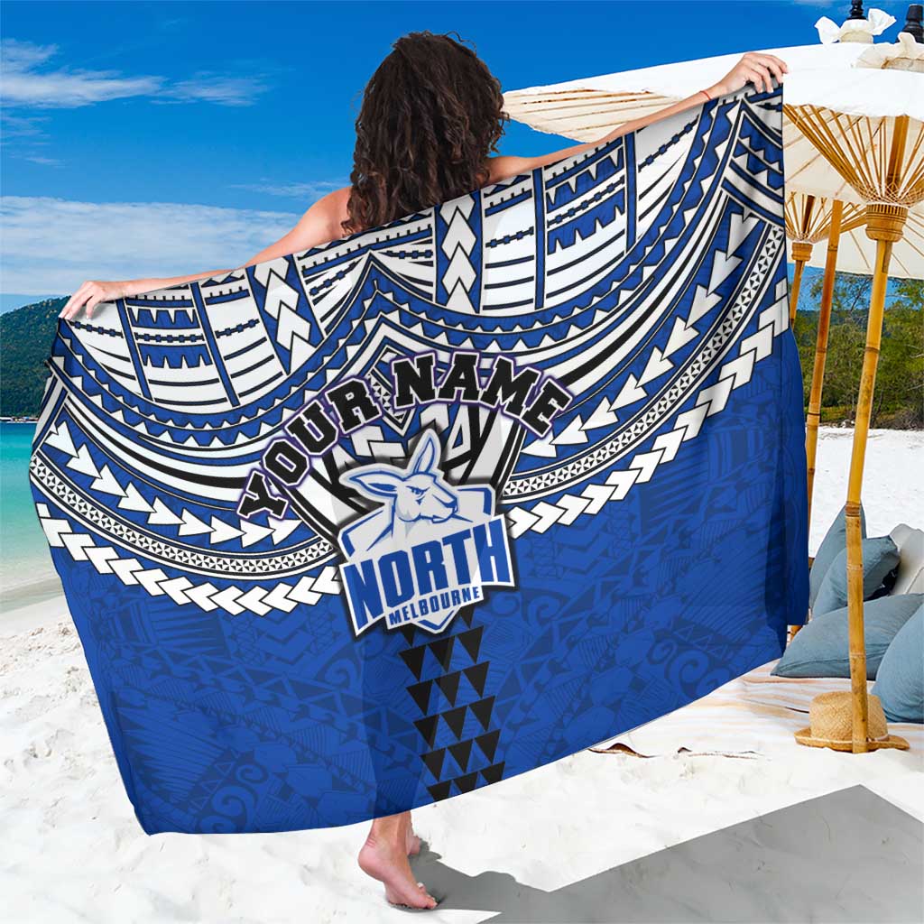 Personalized North Melbourne Kangaroos Sarong Polynesian Tribal Pattern Heritage Football