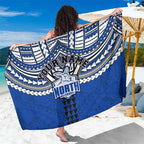 Personalized North Melbourne Kangaroos Sarong Polynesian Tribal Pattern Heritage Football