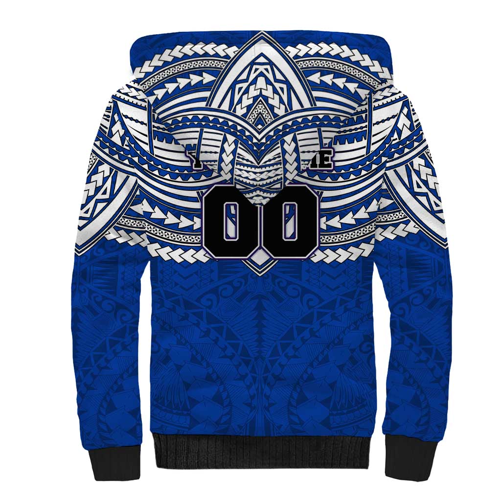 Personalized North Melbourne Kangaroos Sherpa Hoodie Polynesian Tribal Pattern Heritage Football