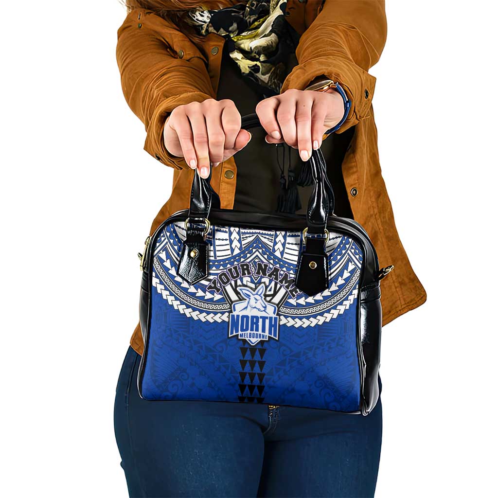 Personalized North Melbourne Kangaroos Shoulder Handbag Polynesian Tribal Pattern Heritage Football