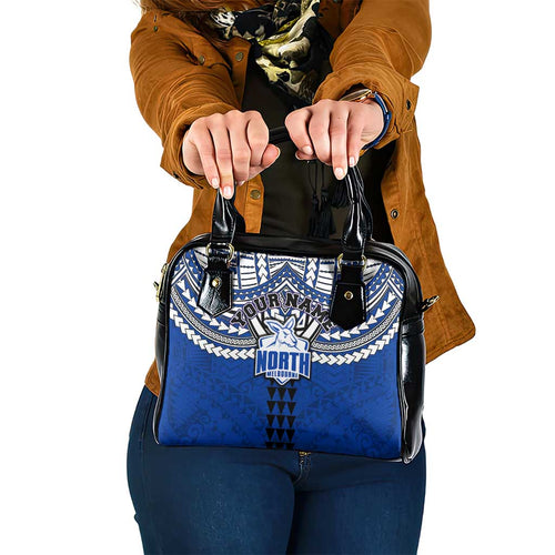 Personalized North Melbourne Kangaroos Shoulder Handbag Polynesian Tribal Pattern Heritage Football