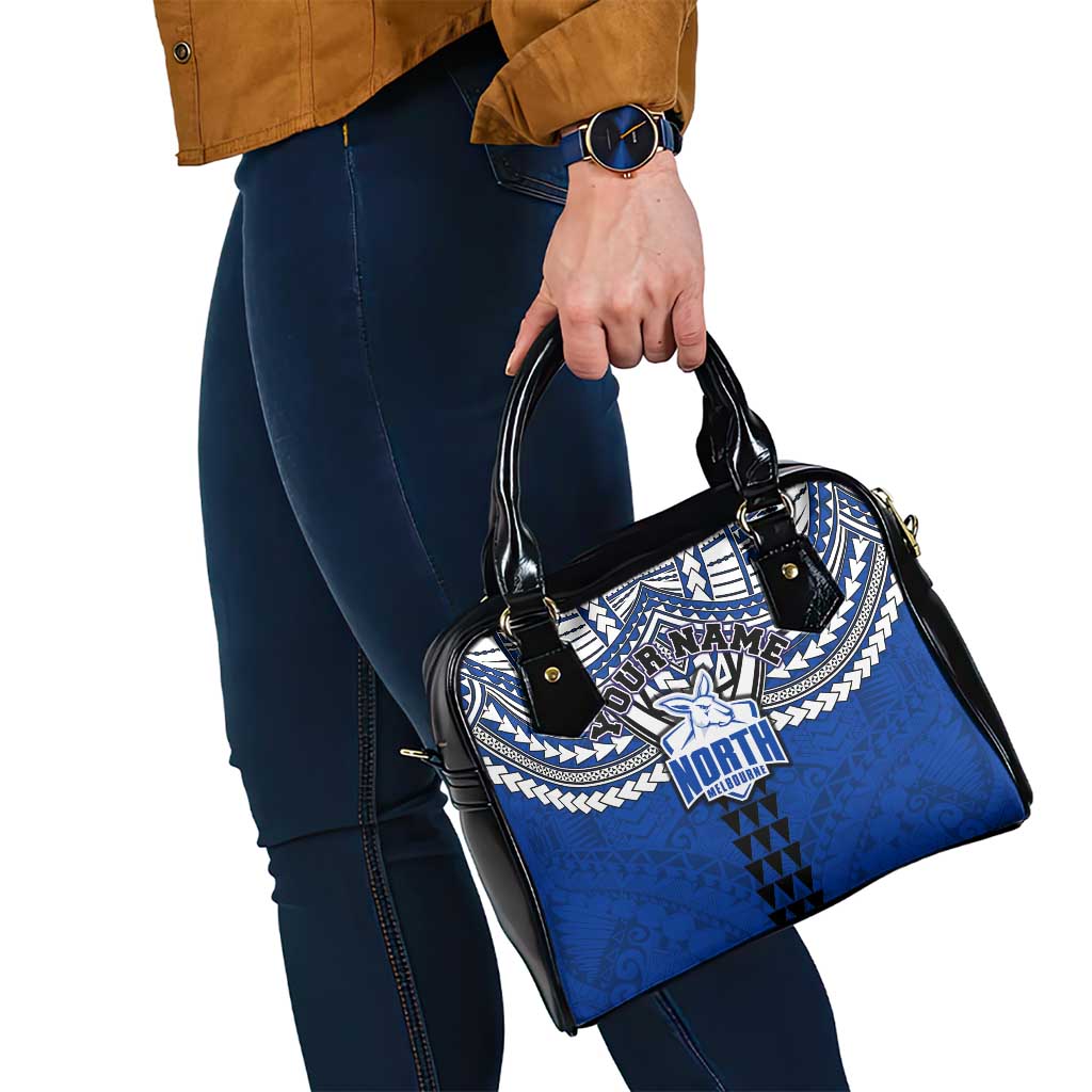 Personalized North Melbourne Kangaroos Shoulder Handbag Polynesian Tribal Pattern Heritage Football