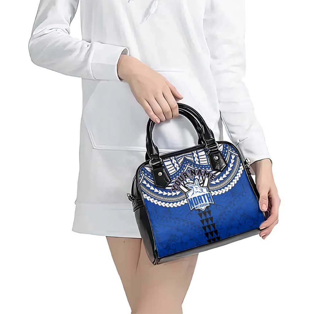 Personalized North Melbourne Kangaroos Shoulder Handbag Polynesian Tribal Pattern Heritage Football