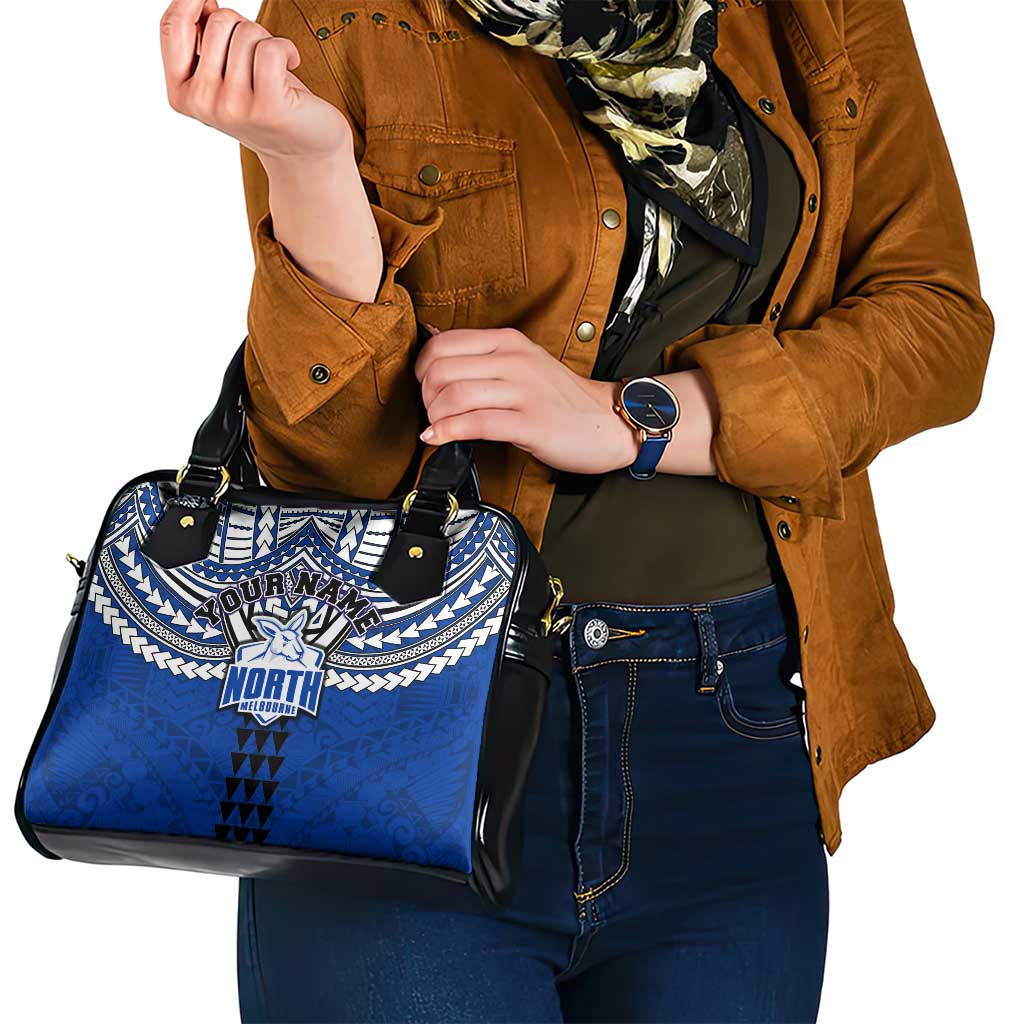 Personalized North Melbourne Kangaroos Shoulder Handbag Polynesian Tribal Pattern Heritage Football