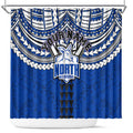 Personalized North Melbourne Kangaroos Shower Curtain Polynesian Tribal Pattern Heritage Football