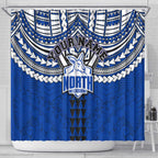 Personalized North Melbourne Kangaroos Shower Curtain Polynesian Tribal Pattern Heritage Football