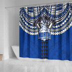 Personalized North Melbourne Kangaroos Shower Curtain Polynesian Tribal Pattern Heritage Football