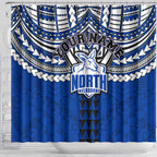 Personalized North Melbourne Kangaroos Shower Curtain Polynesian Tribal Pattern Heritage Football