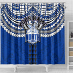 Personalized North Melbourne Kangaroos Shower Curtain Polynesian Tribal Pattern Heritage Football