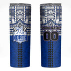 Personalized North Melbourne Kangaroos Skinny Tumbler Polynesian Tribal Pattern Heritage Football