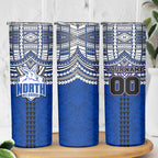 Personalized North Melbourne Kangaroos Skinny Tumbler Polynesian Tribal Pattern Heritage Football
