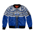 Personalized North Melbourne Kangaroos Sleeve Zip Bomber Jacket Polynesian Tribal Pattern Heritage Football