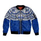 Personalized North Melbourne Kangaroos Sleeve Zip Bomber Jacket Polynesian Tribal Pattern Heritage Football