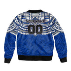 Personalized North Melbourne Kangaroos Sleeve Zip Bomber Jacket Polynesian Tribal Pattern Heritage Football