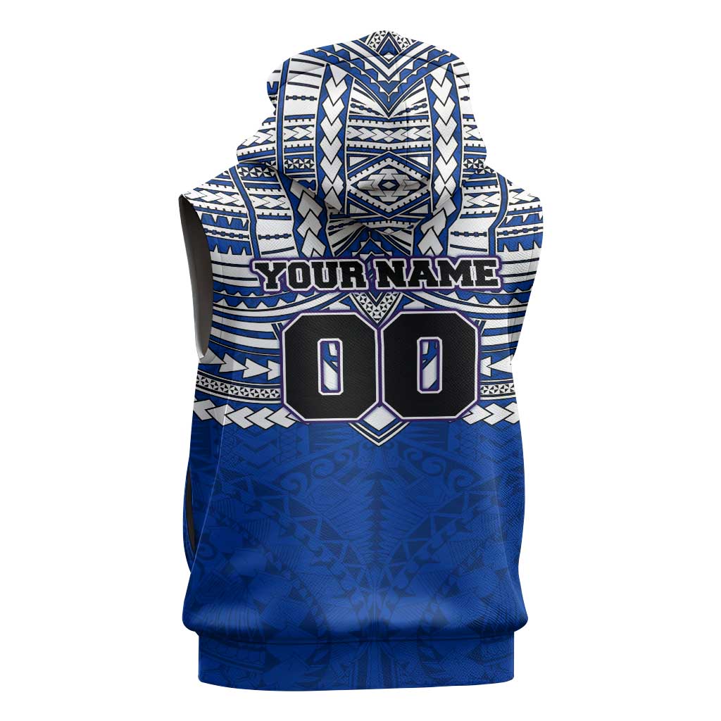 Personalized North Melbourne Kangaroos Sleeveless Hoodie Polynesian Tribal Pattern Heritage Football