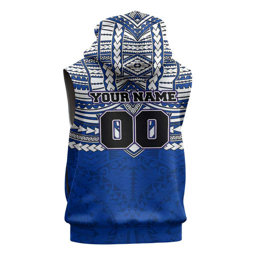 Personalized North Melbourne Kangaroos Sleeveless Hoodie Polynesian Tribal Pattern Heritage Football