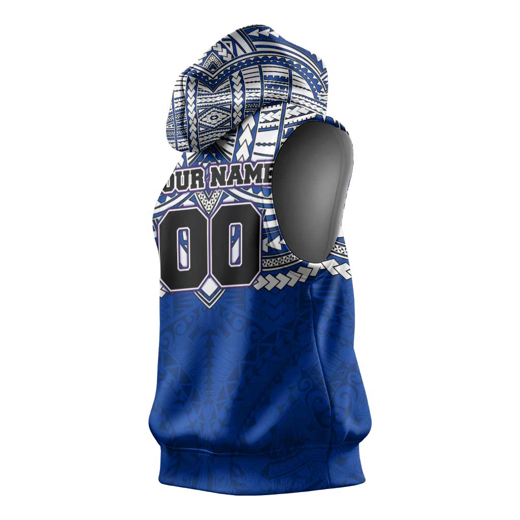 Personalized North Melbourne Kangaroos Sleeveless Hoodie Polynesian Tribal Pattern Heritage Football