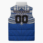 Personalized North Melbourne Kangaroos Sleeveless Puffer Jacket Polynesian Tribal Pattern Heritage Football