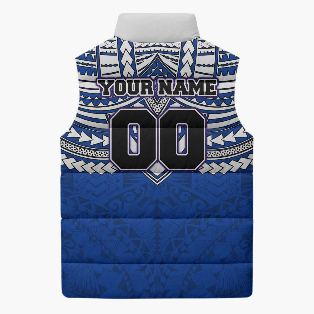 Personalized North Melbourne Kangaroos Sleeveless Puffer Jacket Polynesian Tribal Pattern Heritage Football