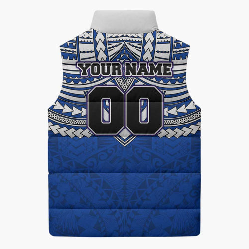 Personalized North Melbourne Kangaroos Sleeveless Puffer Jacket Polynesian Tribal Pattern Heritage Football