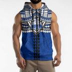 Personalized North Melbourne Kangaroos Sleeveless Zip Hoodie Polynesian Tribal Pattern Heritage Football