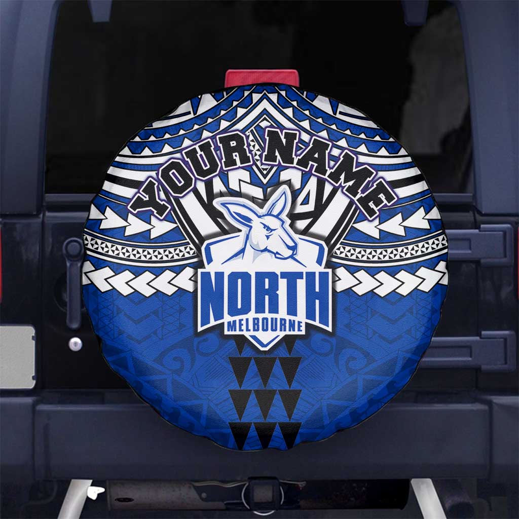 Personalized North Melbourne Kangaroos Spare Tire Cover Polynesian Tribal Pattern Heritage Football