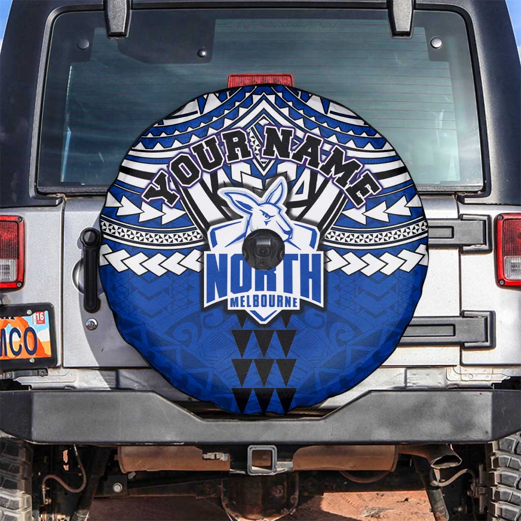 Personalized North Melbourne Kangaroos Spare Tire Cover Polynesian Tribal Pattern Heritage Football