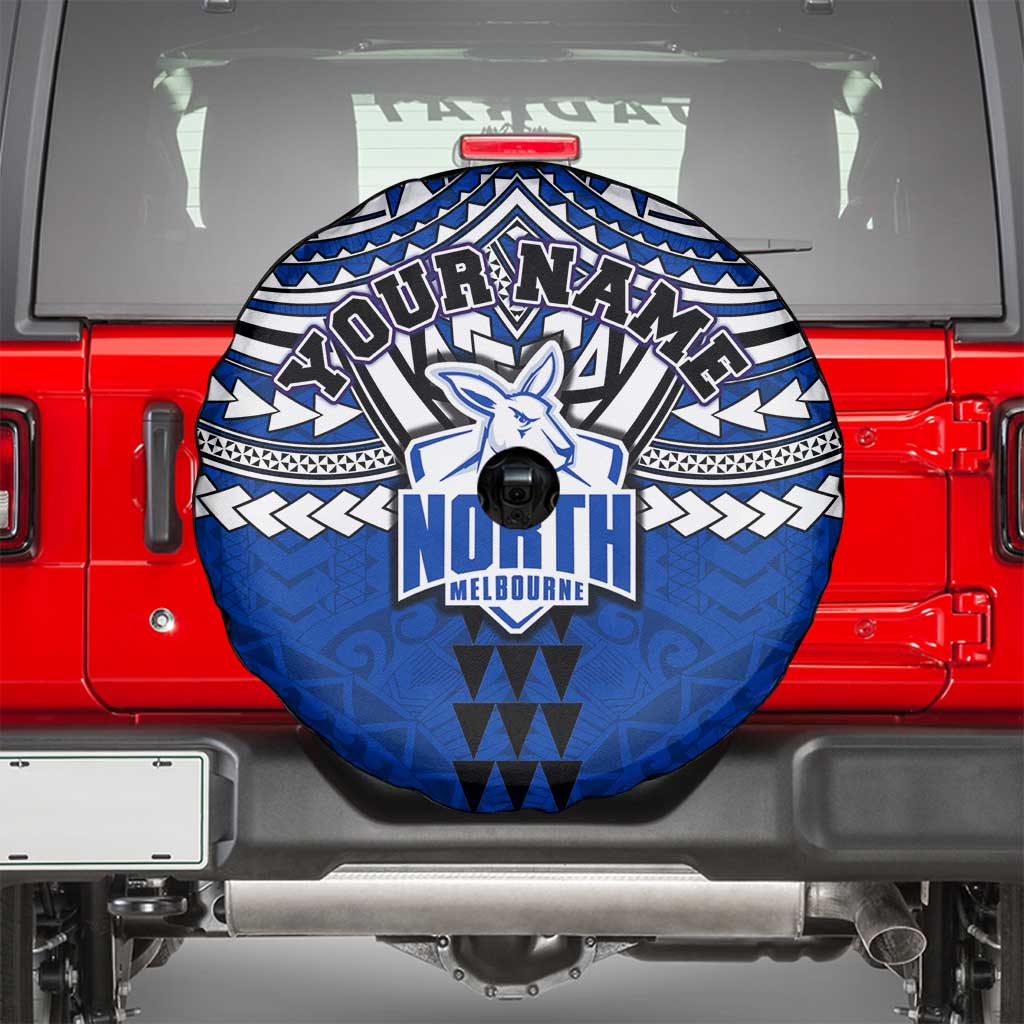 Personalized North Melbourne Kangaroos Spare Tire Cover Polynesian Tribal Pattern Heritage Football