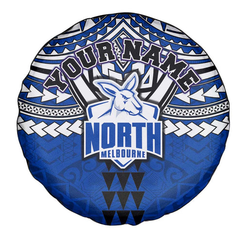 Personalized North Melbourne Kangaroos Spare Tire Cover Polynesian Tribal Pattern Heritage Football