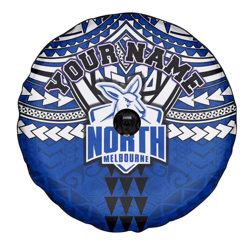 Personalized North Melbourne Kangaroos Spare Tire Cover Polynesian Tribal Pattern Heritage Football