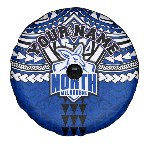 Personalized North Melbourne Kangaroos Spare Tire Cover Polynesian Tribal Pattern Heritage Football