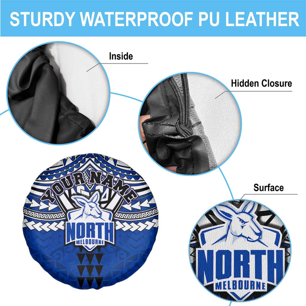 Personalized North Melbourne Kangaroos Spare Tire Cover Polynesian Tribal Pattern Heritage Football