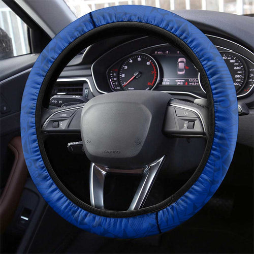 North Melbourne Kangaroos Steering Wheel Cover Polynesian Tribal Pattern Heritage Football
