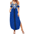 Personalized North Melbourne Kangaroos Summer Maxi Dress Polynesian Tribal Pattern Heritage Football