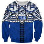 Personalized North Melbourne Kangaroos Sweatshirt Polynesian Tribal Pattern Heritage Football