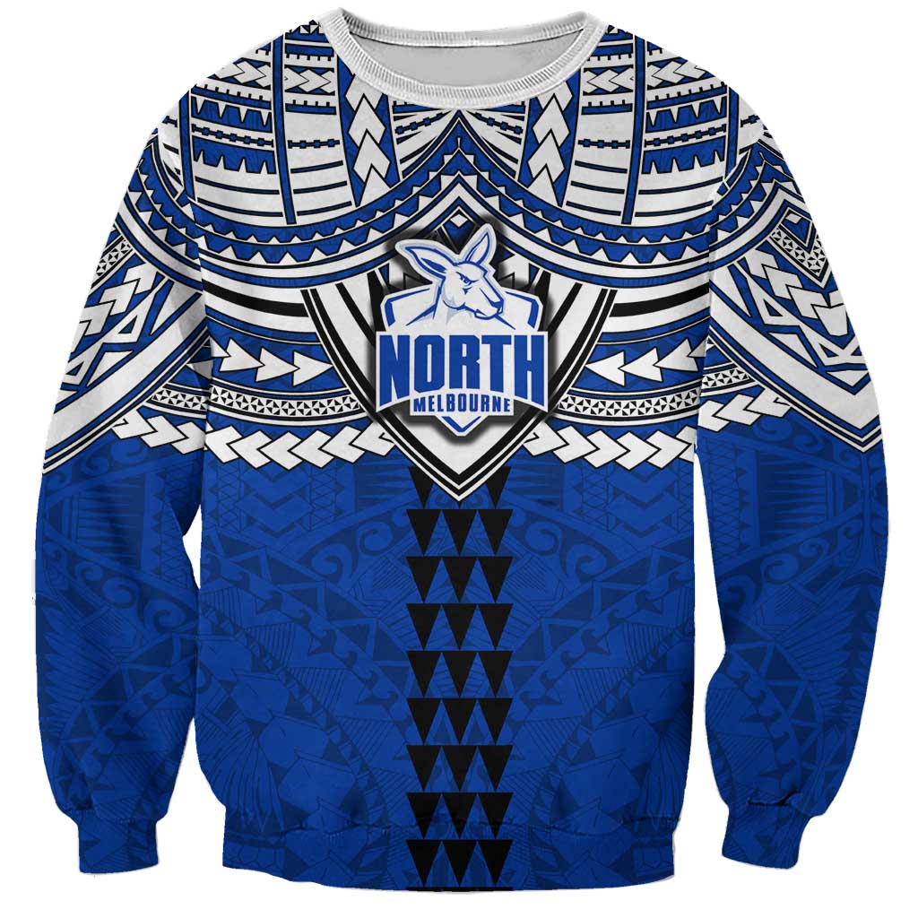 Personalized North Melbourne Kangaroos Sweatshirt Polynesian Tribal Pattern Heritage Football