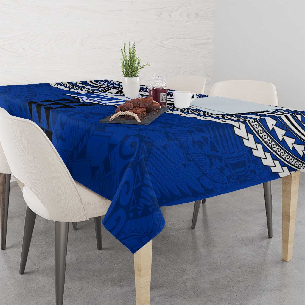 Personalized North Melbourne Kangaroos Tablecloth Polynesian Tribal Pattern Heritage Football
