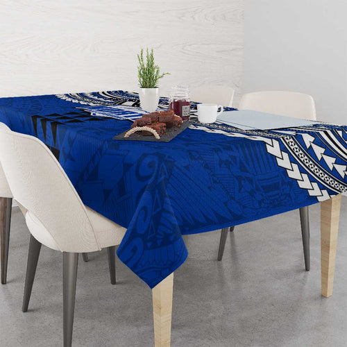 Personalized North Melbourne Kangaroos Tablecloth Polynesian Tribal Pattern Heritage Football
