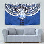 Personalized North Melbourne Kangaroos Tapestry Polynesian Tribal Pattern Heritage Football