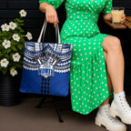 Personalized North Melbourne Kangaroos Tote Bag Polynesian Tribal Pattern Heritage Football