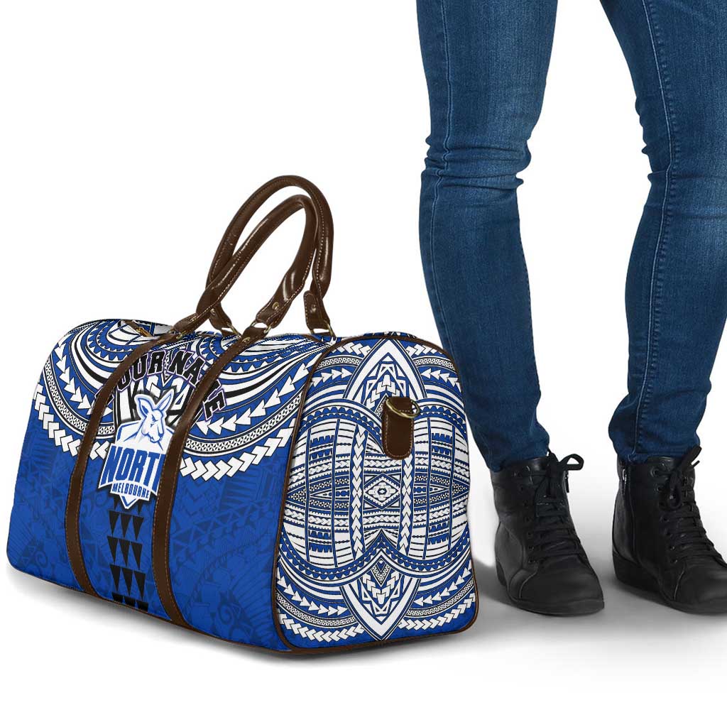 Personalized North Melbourne Kangaroos Travel Bag Polynesian Tribal Pattern Heritage Football