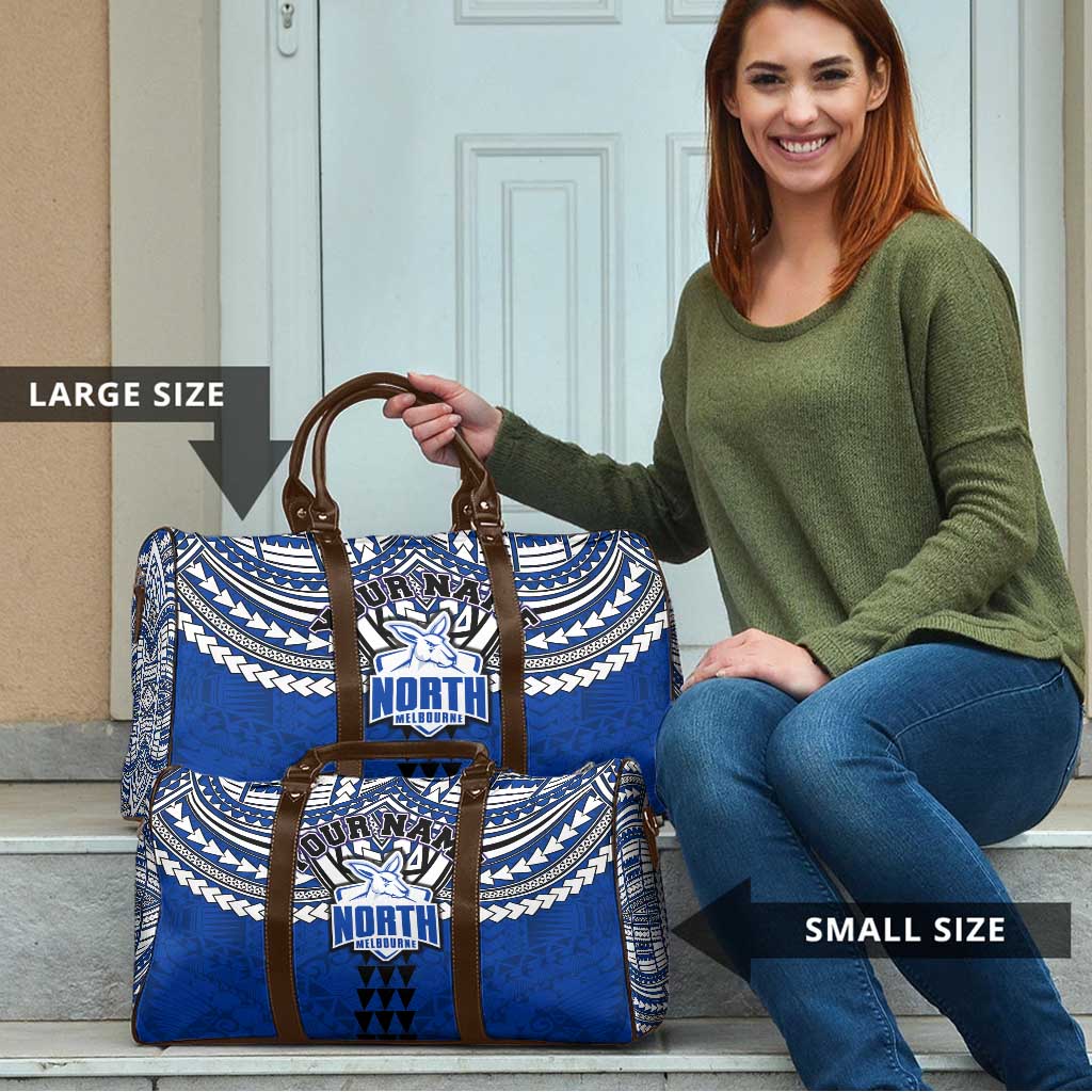 Personalized North Melbourne Kangaroos Travel Bag Polynesian Tribal Pattern Heritage Football